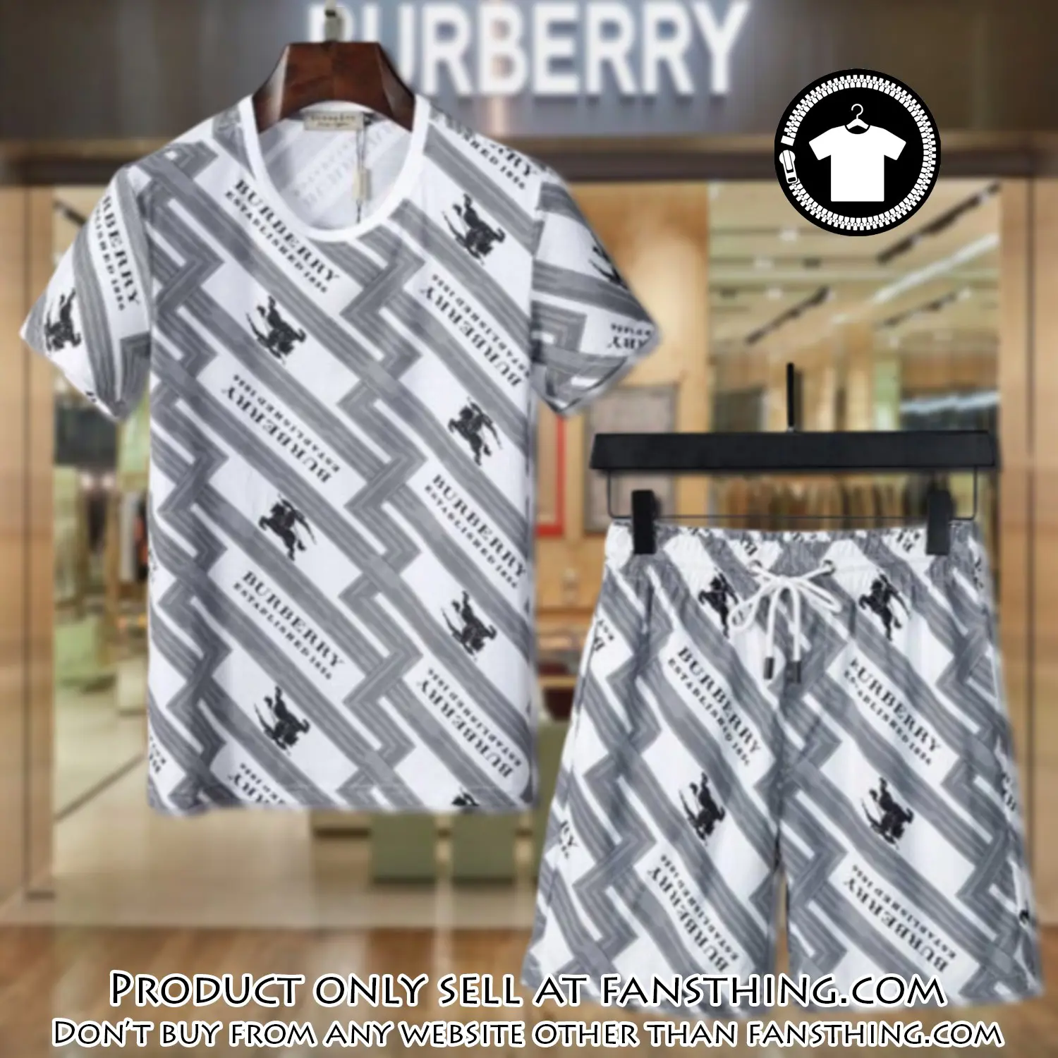 Burberry combo unisex tshirt & short limited luxury outfit cts1037 fst5903486